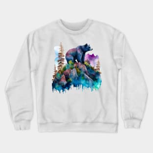 Watercolor Bear design Crewneck Sweatshirt